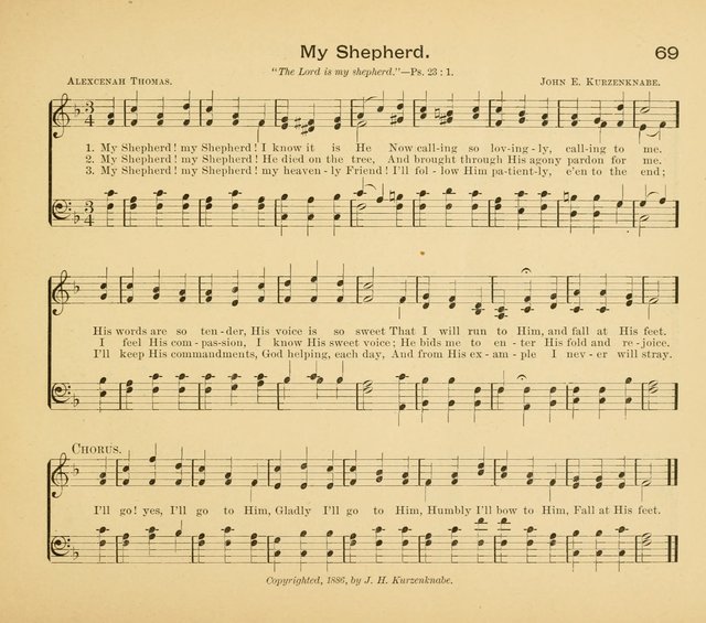 Gates Ajar: a collection of hymns and tunes for use in Sunday schools, praise and prayer meetings page 69