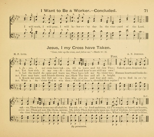 Gates Ajar: a collection of hymns and tunes for use in Sunday schools, praise and prayer meetings page 71