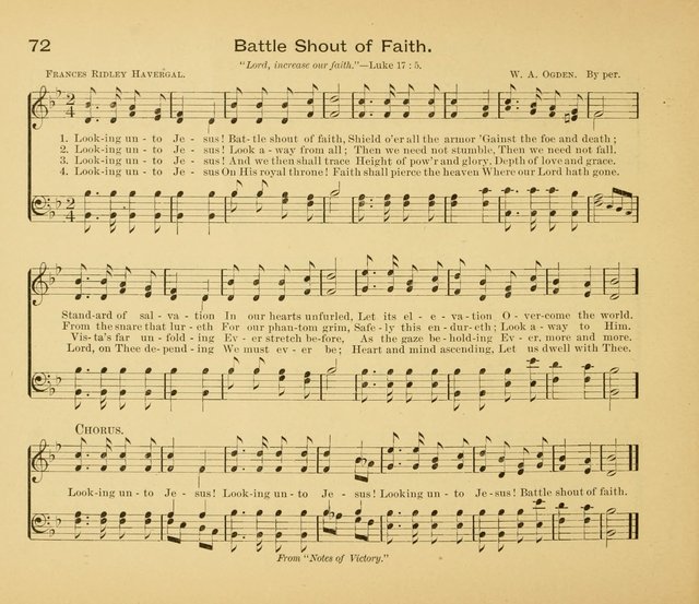 Gates Ajar: a collection of hymns and tunes for use in Sunday schools, praise and prayer meetings page 72