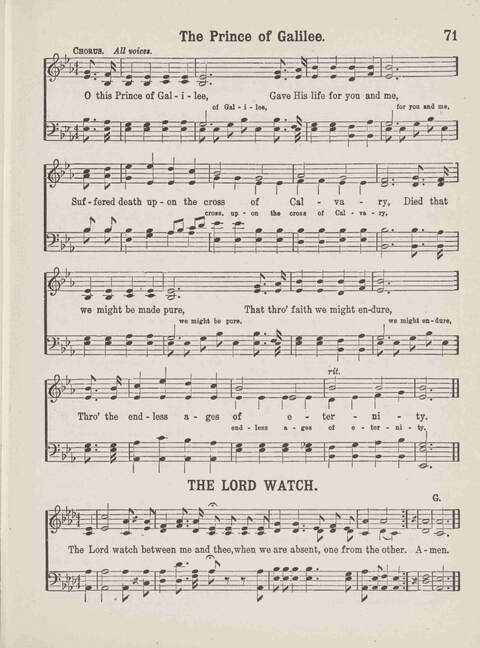 The Gospel Chorus: a collection of special gospel songs adapted for use in evangelistic choruses, Sunday-school choirs, church and social meeting page 71
