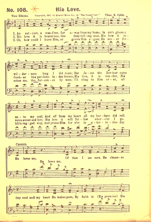 The Gospel Call: a book of revival songs page 110