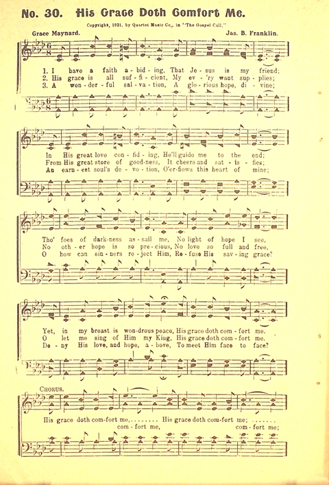 The Gospel Call: a book of revival songs page 30