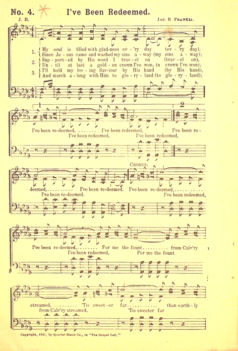 The Gospel Call: a book of revival songs page 4