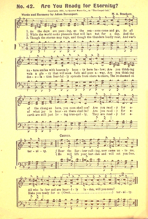 The Gospel Call: a book of revival songs page 43