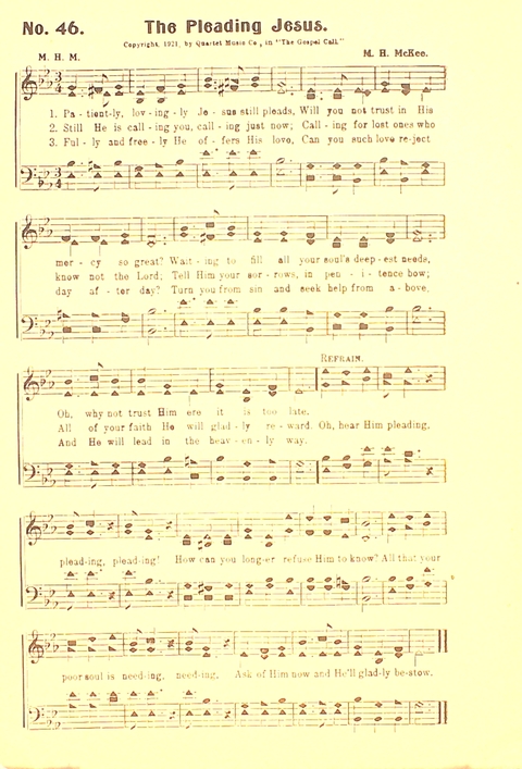 The Gospel Call: a book of revival songs page 48