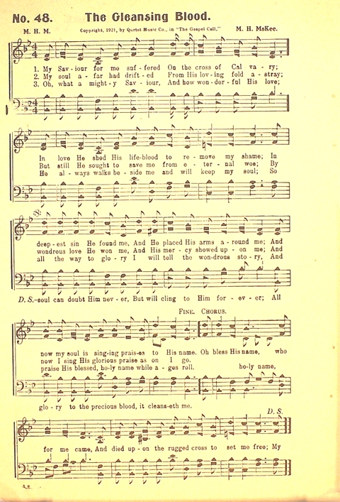 The Gospel Call: a book of revival songs page 50