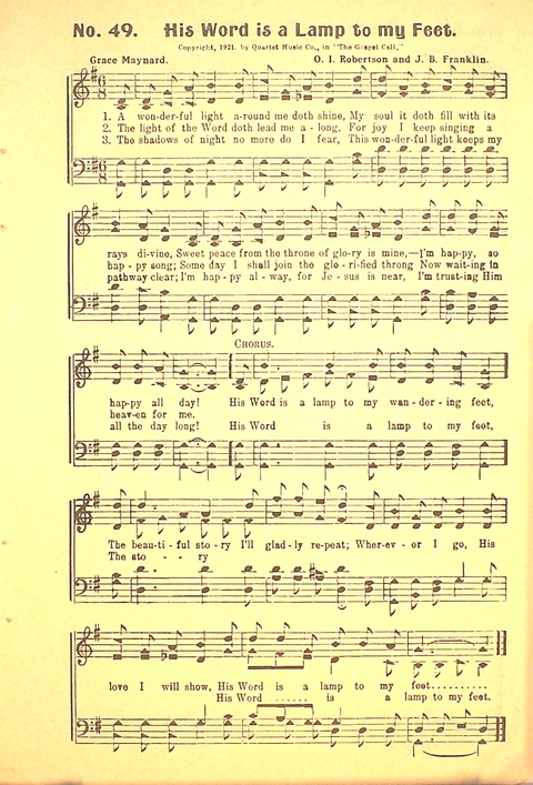 The Gospel Call: a book of revival songs page 51