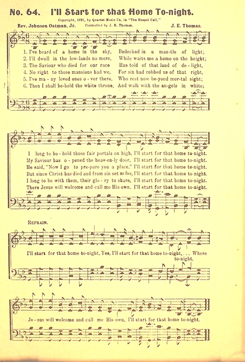 The Gospel Call: a book of revival songs page 66