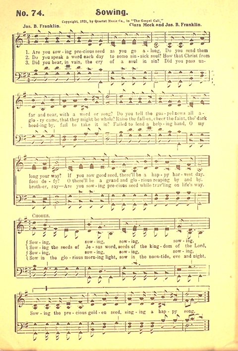 The Gospel Call: a book of revival songs page 76