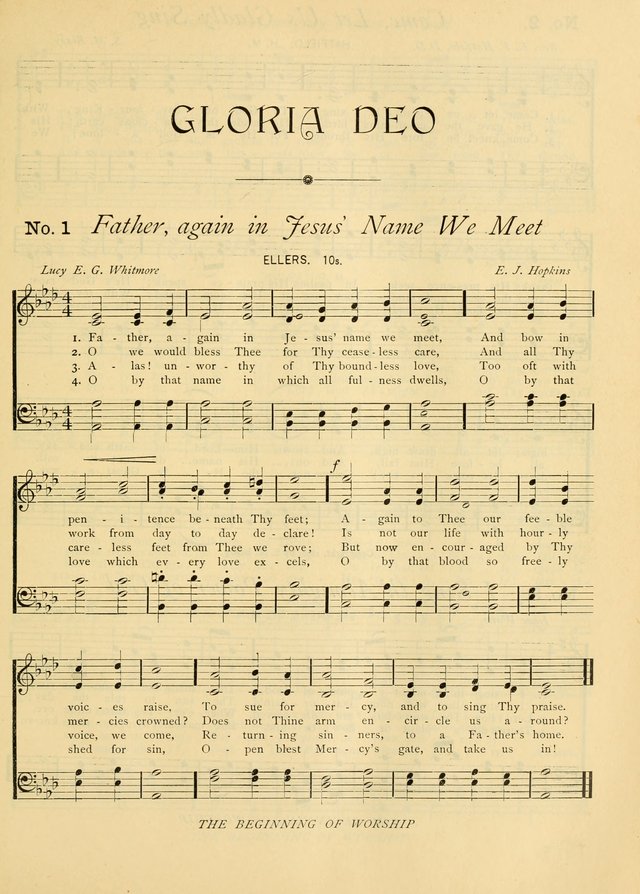 Gloria Deo: a Collection of Hymns and Tunes for Public Worship in all Departments of the Church page 1