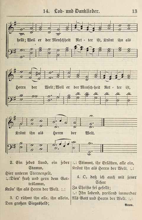 Gesangbuch für deutsche Gemeinden: enthaltend Psalmen und geistliche Lieder für öffentlichen und häuslichen Gottesdienst page 13