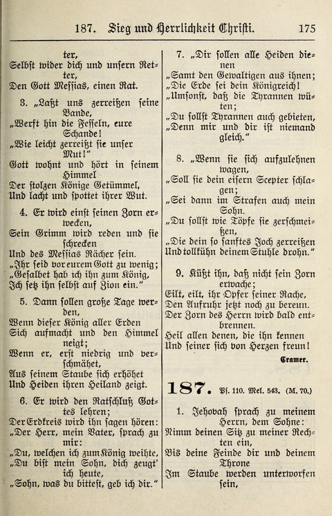 Gesangbuch für deutsche Gemeinden: enthaltend Psalmen und geistliche Lieder für öffentlichen und häuslichen Gottesdienst page 175