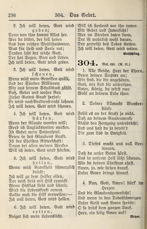 Gesangbuch für deutsche Gemeinden: enthaltend Psalmen und geistliche Lieder für öffentlichen und häuslichen Gottesdienst page 256
