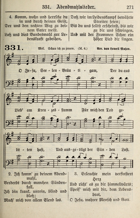 Gesangbuch für deutsche Gemeinden: enthaltend Psalmen und geistliche Lieder für öffentlichen und häuslichen Gottesdienst page 271