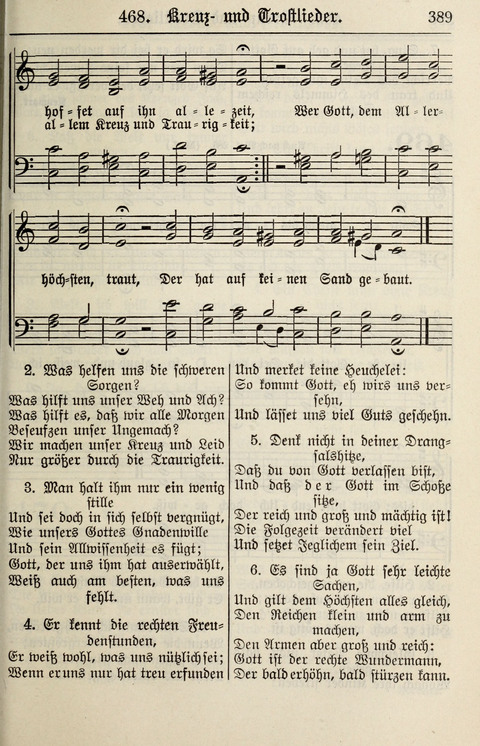 Gesangbuch für deutsche Gemeinden: enthaltend Psalmen und geistliche Lieder für öffentlichen und häuslichen Gottesdienst page 389