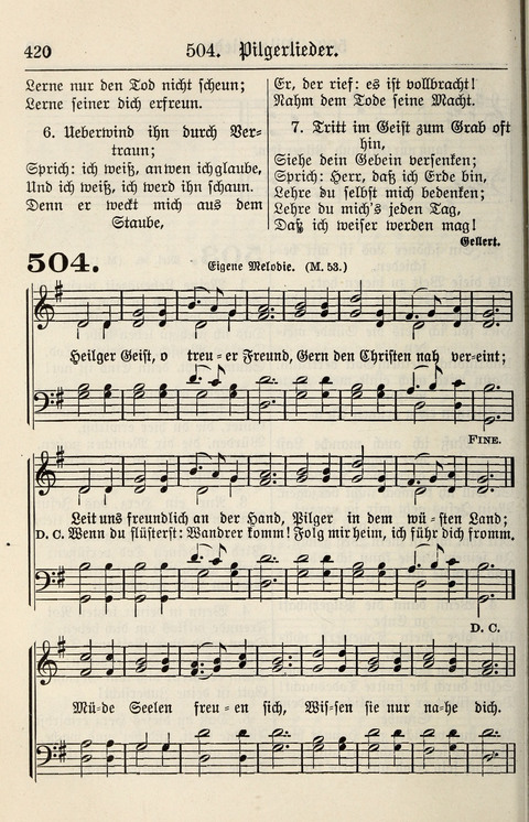 Gesangbuch für deutsche Gemeinden: enthaltend Psalmen und geistliche Lieder für öffentlichen und häuslichen Gottesdienst page 420