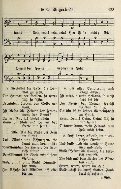 Gesangbuch für deutsche Gemeinden: enthaltend Psalmen und geistliche Lieder für öffentlichen und häuslichen Gottesdienst page 423