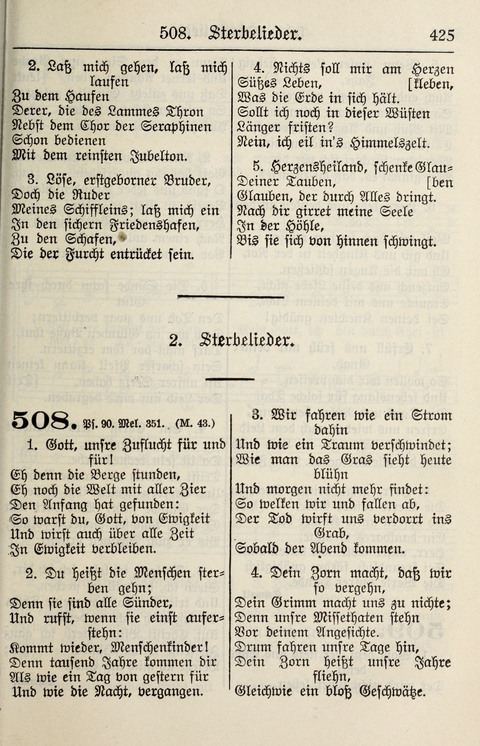 Gesangbuch für deutsche Gemeinden: enthaltend Psalmen und geistliche Lieder für öffentlichen und häuslichen Gottesdienst page 425