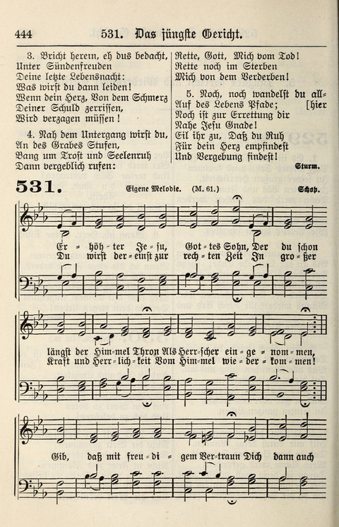 Gesangbuch für deutsche Gemeinden: enthaltend Psalmen und geistliche Lieder für öffentlichen und häuslichen Gottesdienst page 444