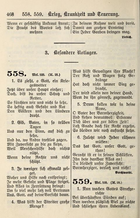 Gesangbuch für deutsche Gemeinden: enthaltend Psalmen und geistliche Lieder für öffentlichen und häuslichen Gottesdienst page 468