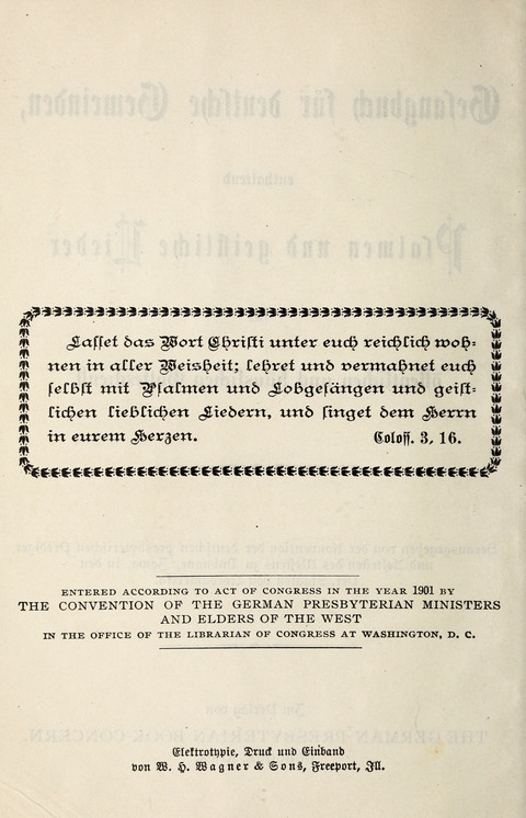 Gesangbuch für deutsche Gemeinden: enthaltend Psalmen und geistliche Lieder für öffentlichen und häuslichen Gottesdienst page vii