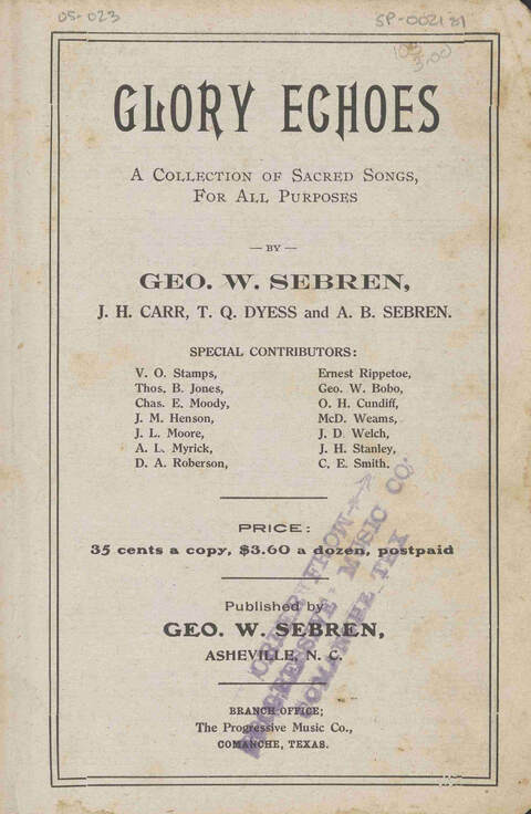Glory Echoes: a collection of sacred songs for all Purposes page ii