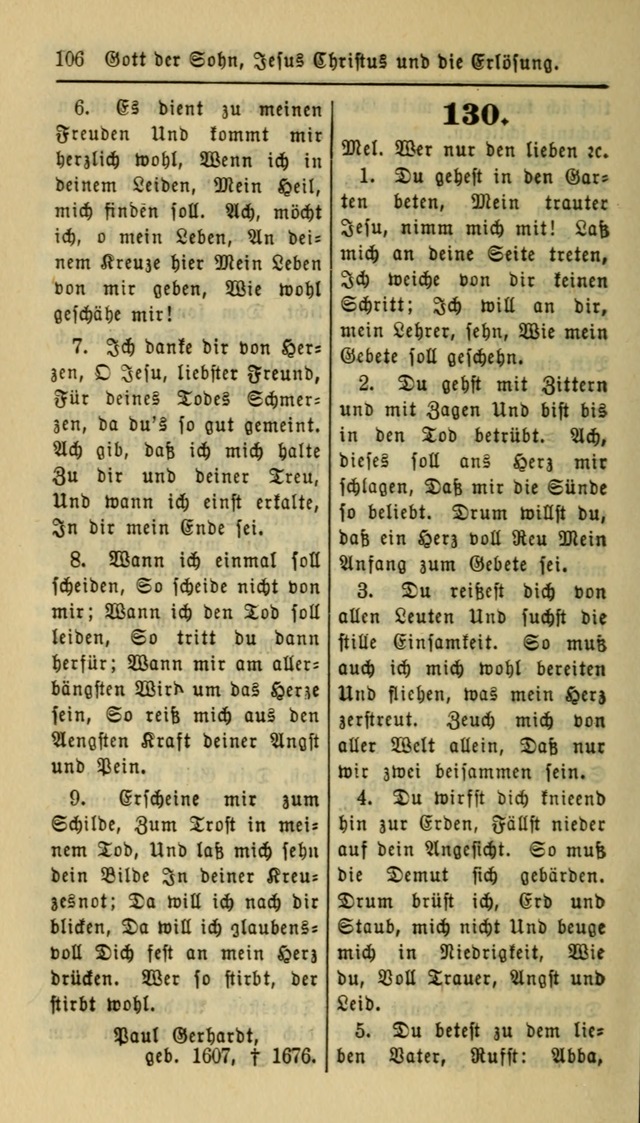 Gesangbuch der Evangelischen Kirche: herausgegeben von der Deutschen Evangelischen Synode von Nord-Amerika page 106