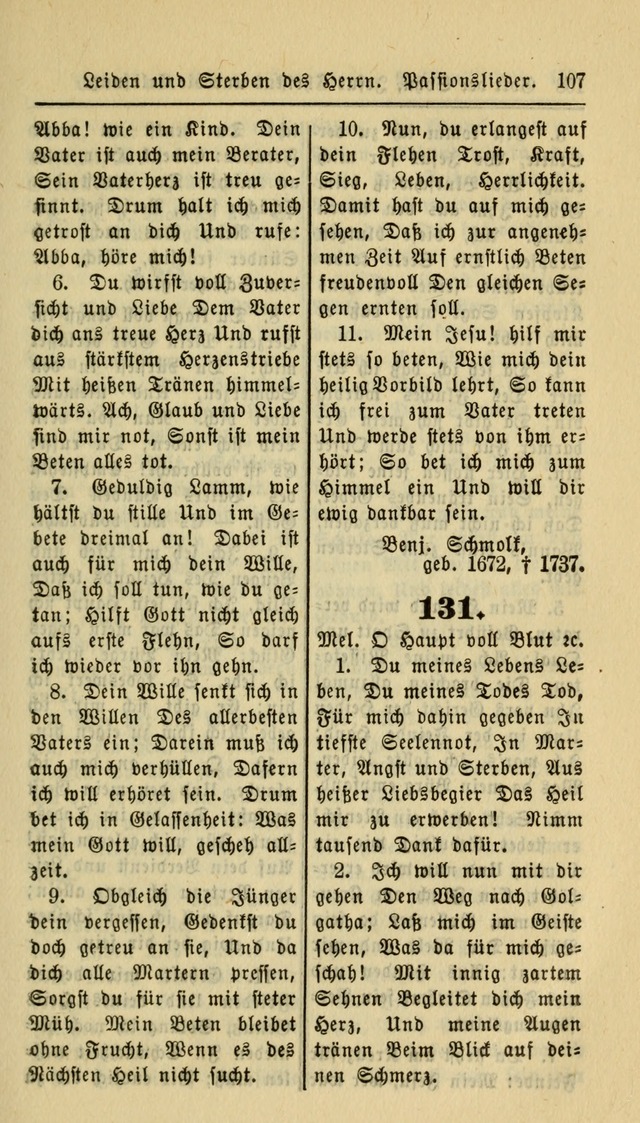 Gesangbuch der Evangelischen Kirche: herausgegeben von der Deutschen Evangelischen Synode von Nord-Amerika page 107