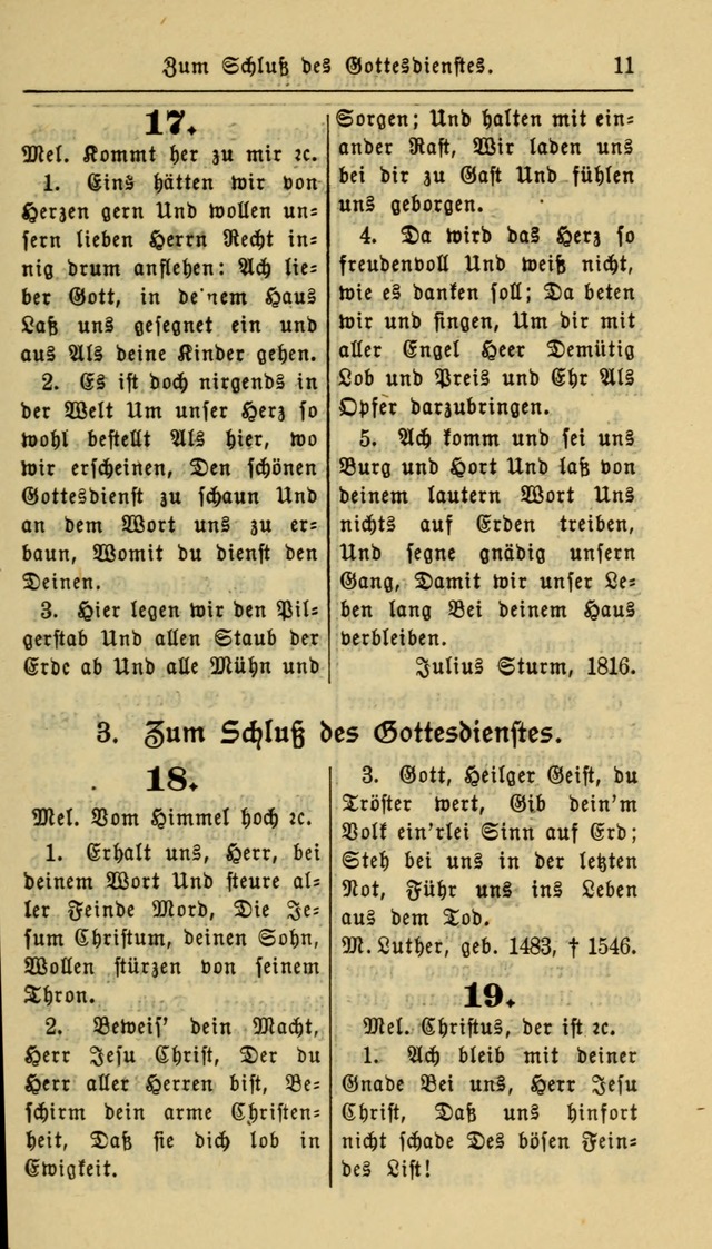 Gesangbuch der Evangelischen Kirche: herausgegeben von der Deutschen Evangelischen Synode von Nord-Amerika page 11