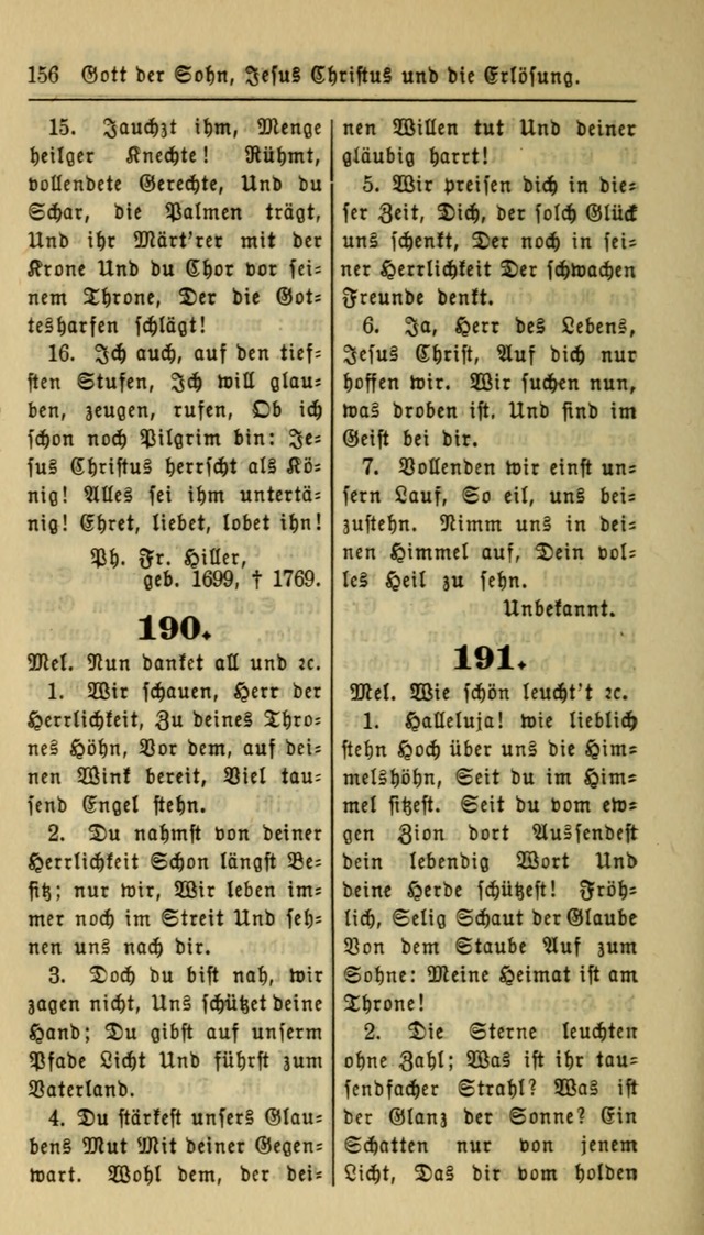 Gesangbuch der Evangelischen Kirche: herausgegeben von der Deutschen Evangelischen Synode von Nord-Amerika page 156