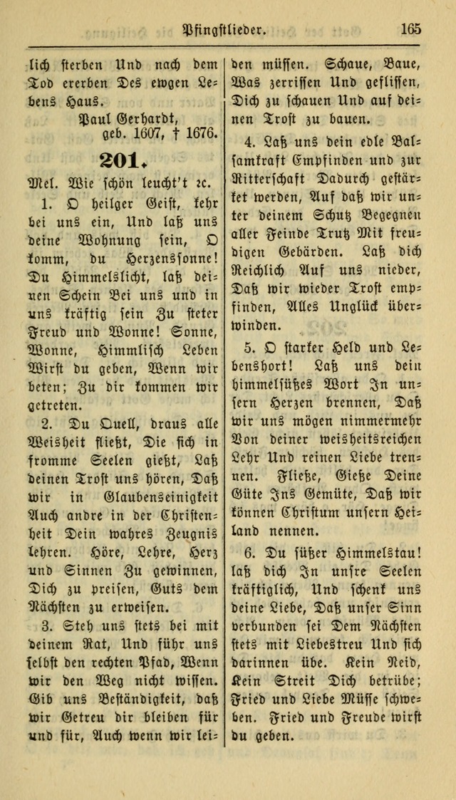 Gesangbuch der Evangelischen Kirche: herausgegeben von der Deutschen Evangelischen Synode von Nord-Amerika page 165