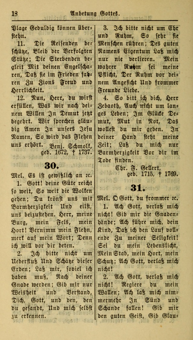 Gesangbuch der Evangelischen Kirche: herausgegeben von der Deutschen Evangelischen Synode von Nord-Amerika page 18