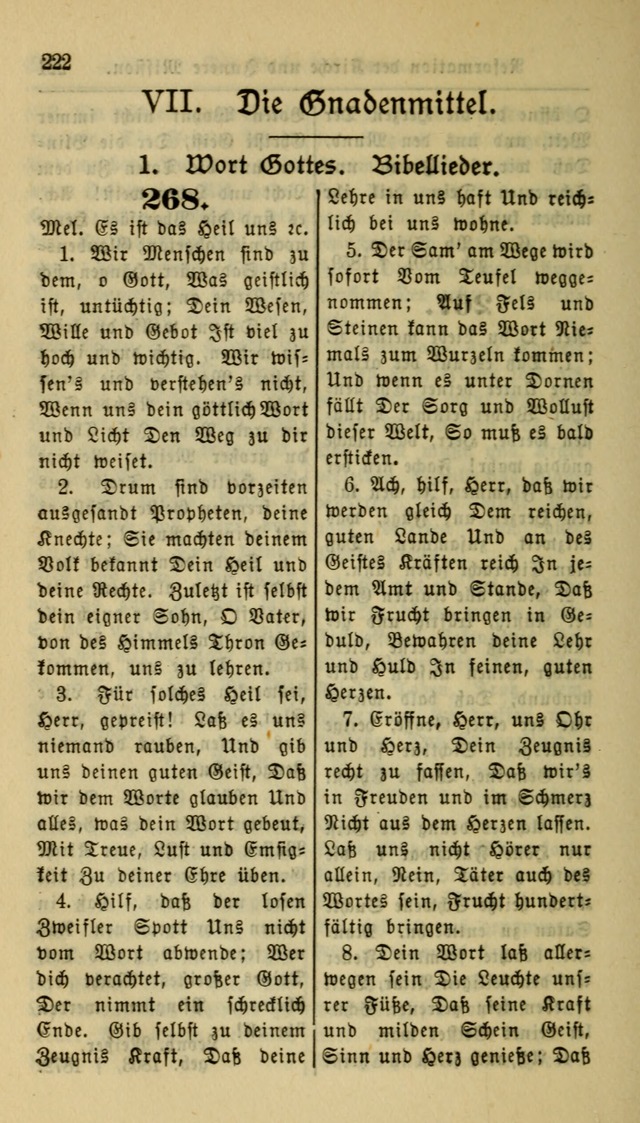 Gesangbuch der Evangelischen Kirche: herausgegeben von der Deutschen Evangelischen Synode von Nord-Amerika page 222