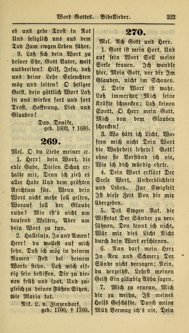 Gesangbuch der Evangelischen Kirche: herausgegeben von der Deutschen Evangelischen Synode von Nord-Amerika page 223