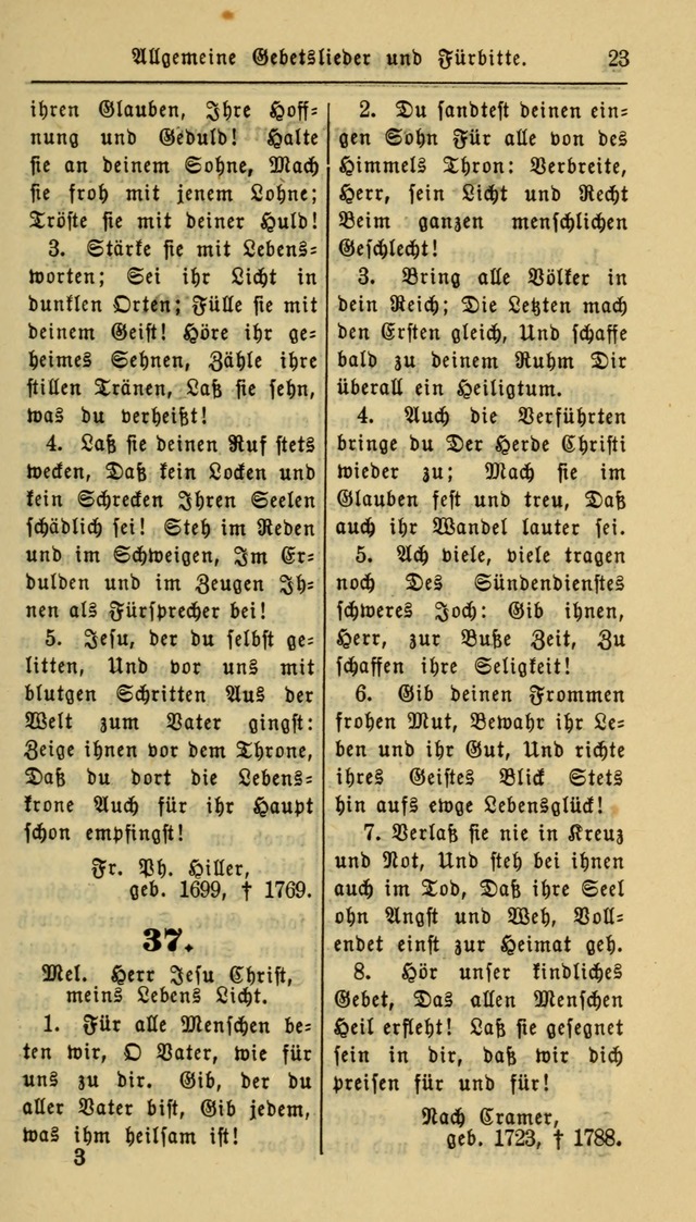 Gesangbuch der Evangelischen Kirche: herausgegeben von der Deutschen Evangelischen Synode von Nord-Amerika page 23