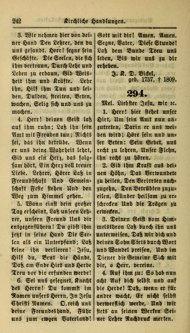 Gesangbuch der Evangelischen Kirche: herausgegeben von der Deutschen Evangelischen Synode von Nord-Amerika page 242