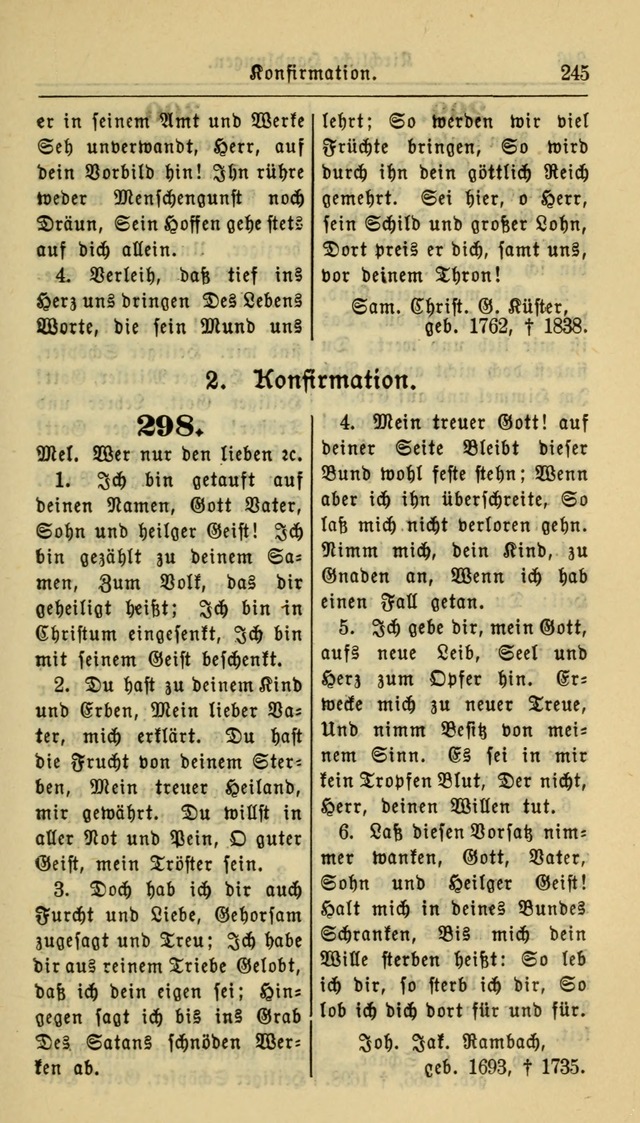 Gesangbuch der Evangelischen Kirche: herausgegeben von der Deutschen Evangelischen Synode von Nord-Amerika page 245