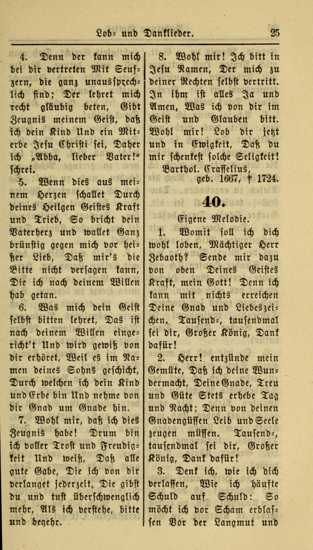 Gesangbuch der Evangelischen Kirche: herausgegeben von der Deutschen Evangelischen Synode von Nord-Amerika page 25