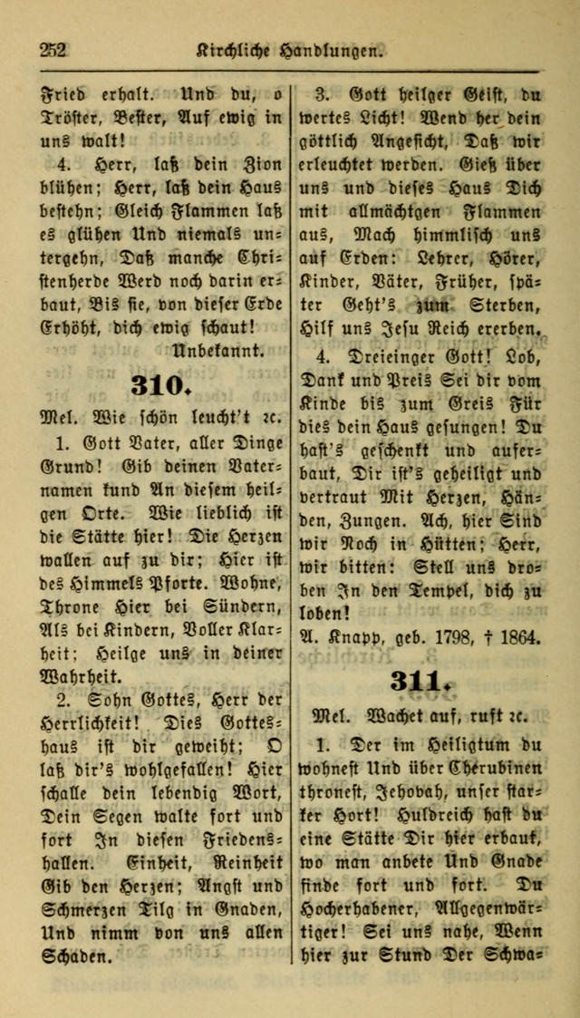 Gesangbuch der Evangelischen Kirche: herausgegeben von der Deutschen Evangelischen Synode von Nord-Amerika page 252