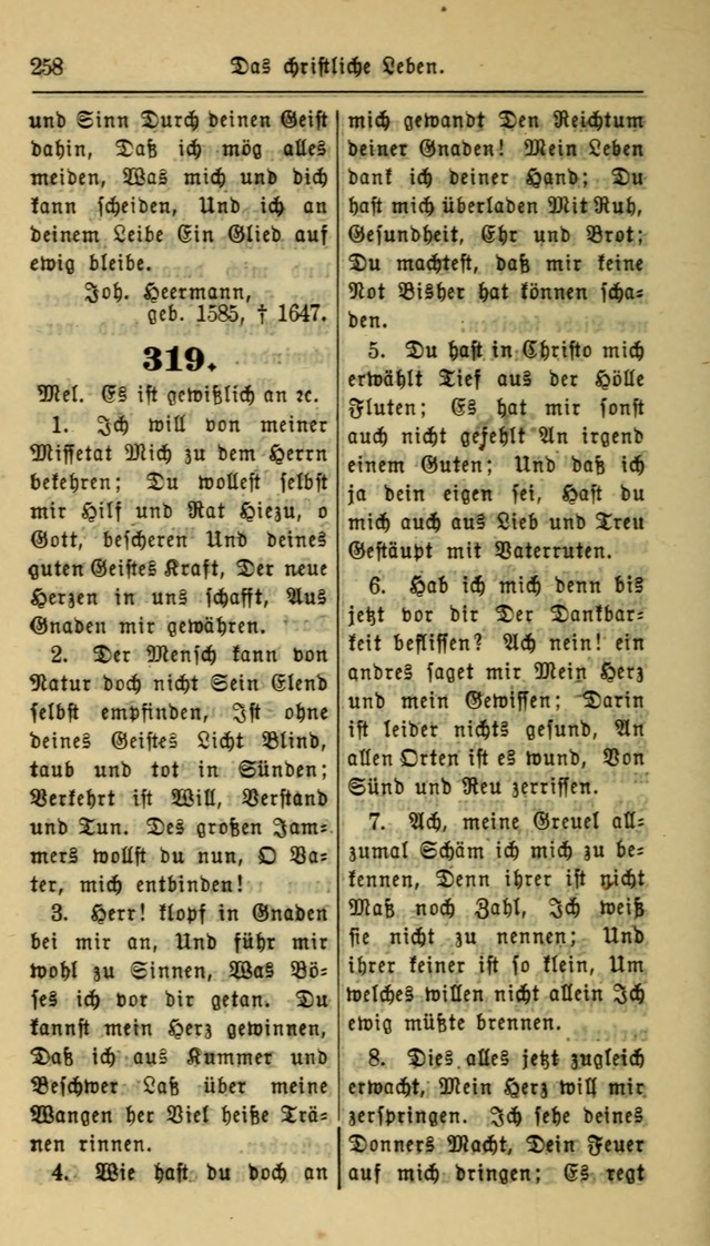 Gesangbuch der Evangelischen Kirche: herausgegeben von der Deutschen Evangelischen Synode von Nord-Amerika page 258