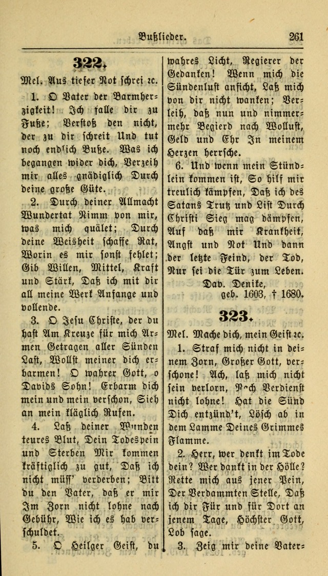 Gesangbuch der Evangelischen Kirche: herausgegeben von der Deutschen Evangelischen Synode von Nord-Amerika page 261