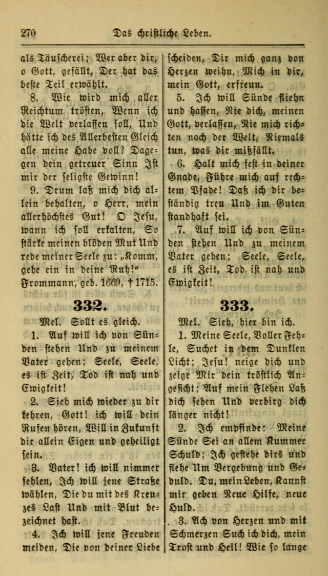 Gesangbuch der Evangelischen Kirche: herausgegeben von der Deutschen Evangelischen Synode von Nord-Amerika page 270