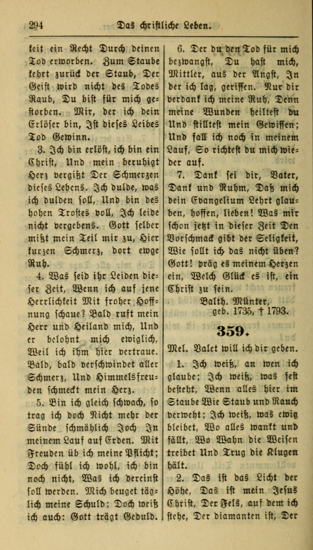 Gesangbuch der Evangelischen Kirche: herausgegeben von der Deutschen Evangelischen Synode von Nord-Amerika page 294