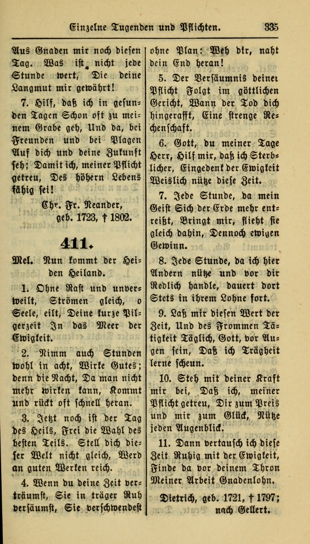 Gesangbuch der Evangelischen Kirche: herausgegeben von der Deutschen Evangelischen Synode von Nord-Amerika page 335