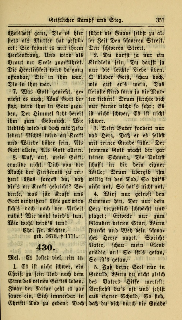 Gesangbuch der Evangelischen Kirche: herausgegeben von der Deutschen Evangelischen Synode von Nord-Amerika page 351