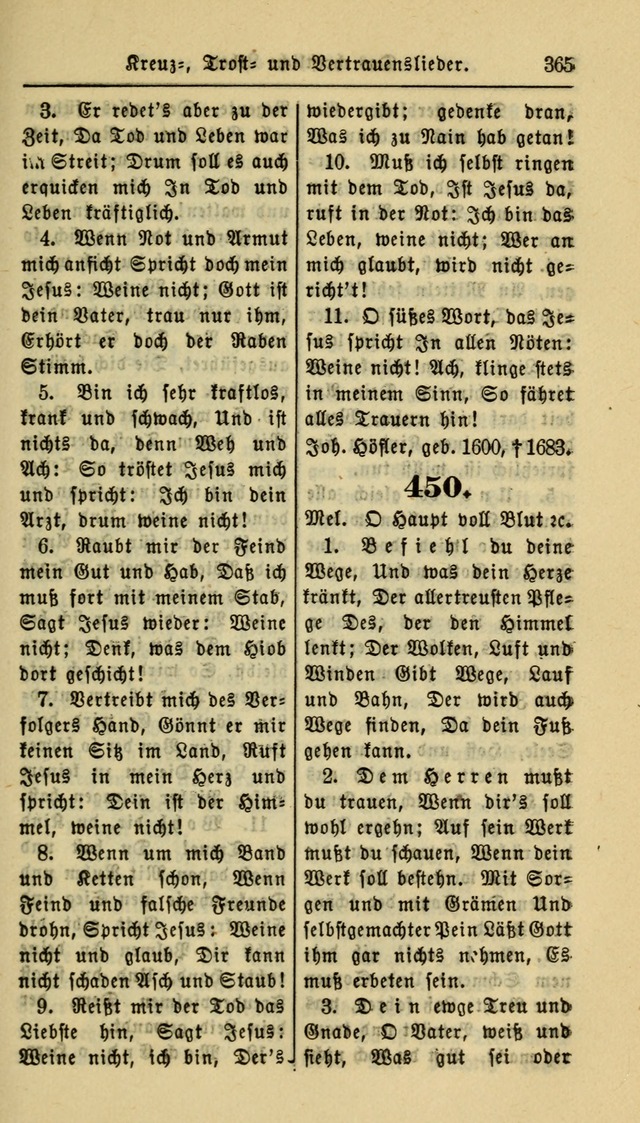 Gesangbuch der Evangelischen Kirche: herausgegeben von der Deutschen Evangelischen Synode von Nord-Amerika page 365