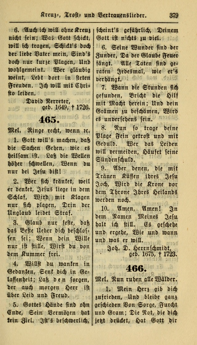 Gesangbuch der Evangelischen Kirche: herausgegeben von der Deutschen Evangelischen Synode von Nord-Amerika page 379