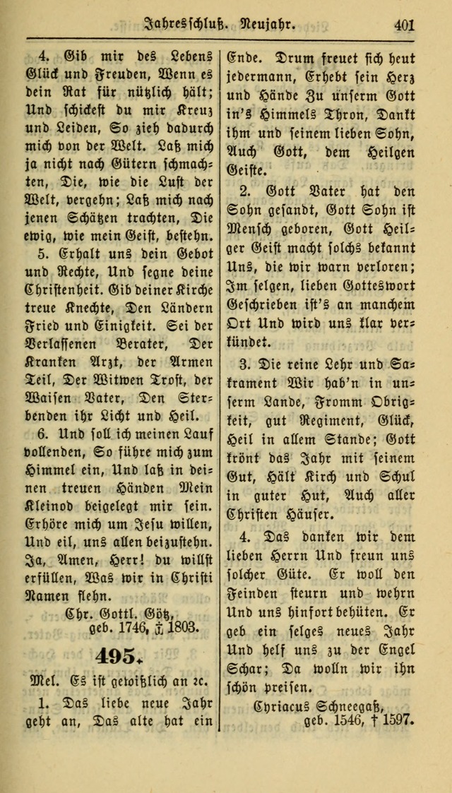 Gesangbuch der Evangelischen Kirche: herausgegeben von der Deutschen Evangelischen Synode von Nord-Amerika page 401