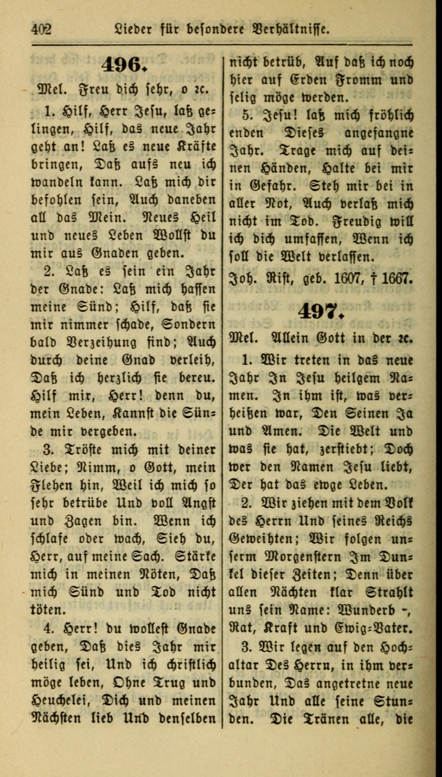 Gesangbuch der Evangelischen Kirche: herausgegeben von der Deutschen Evangelischen Synode von Nord-Amerika page 402