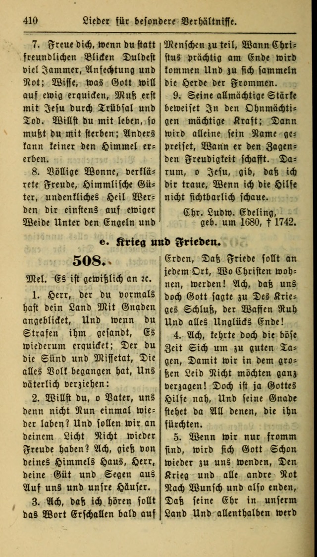 Gesangbuch der Evangelischen Kirche: herausgegeben von der Deutschen Evangelischen Synode von Nord-Amerika page 410
